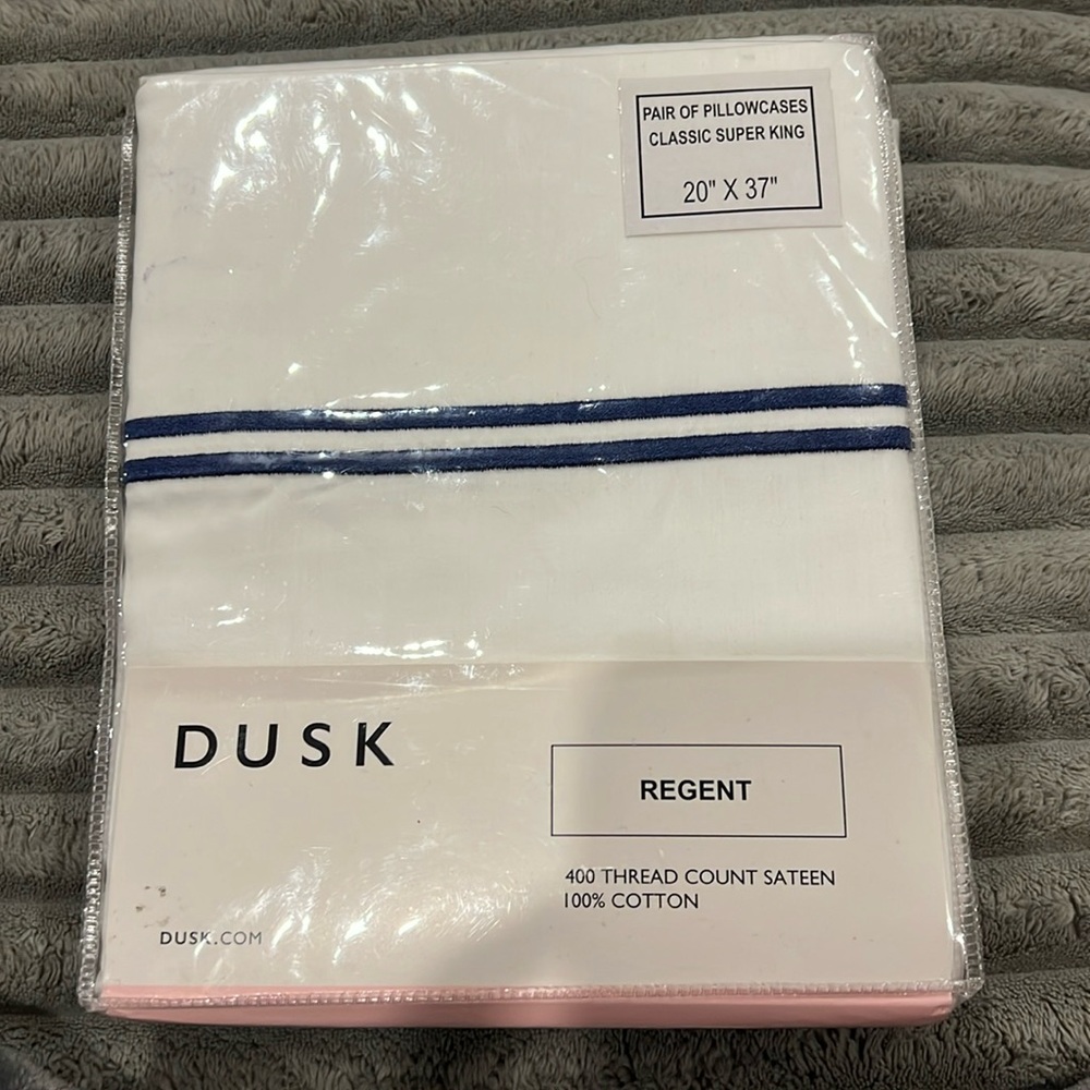 Dusk Regent 400 Thread Count Pair of Regent Pillowcases Cotton - Navy